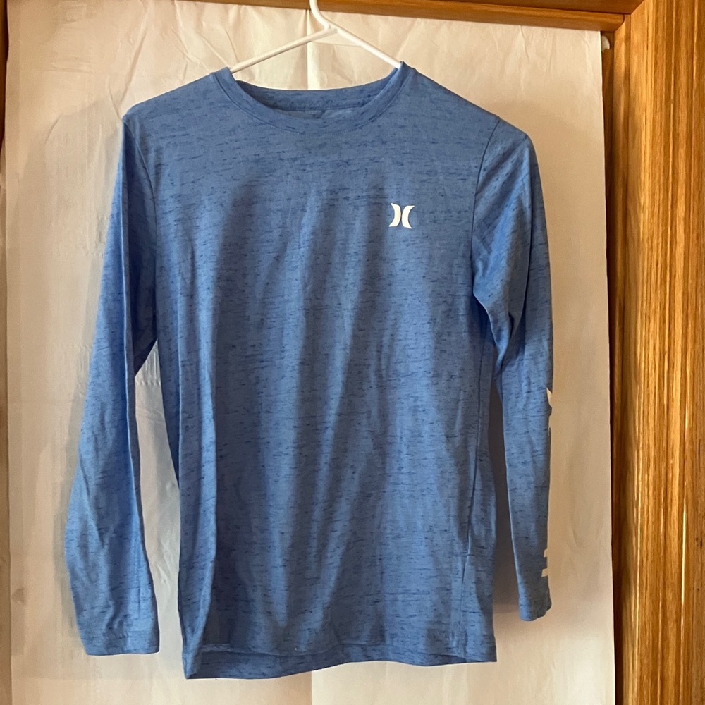Hurley Boy’s Sz L (12-13 yrs) Lt Blue Heather Long Sleeve T-Shirt w/iconic logo